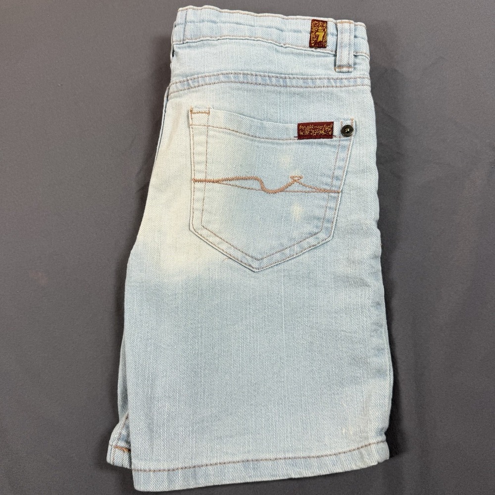Seven 7 For All Mankind Jean Shorts Kids‎ Size 7 Light Wash Denim Stretch Shorts